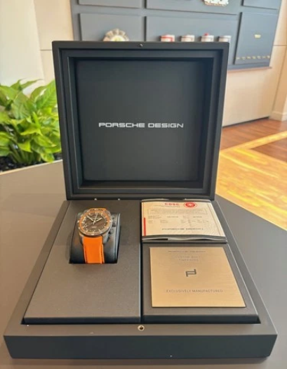 GENUINE PORSCHE CHRONOGRAPH CUSTOMIZED WATCH ORANGE BAND